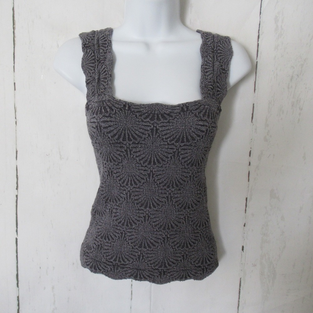 Intimately Free People Top M L Tank Textured Fitted Y2K Boho Peasant Festival